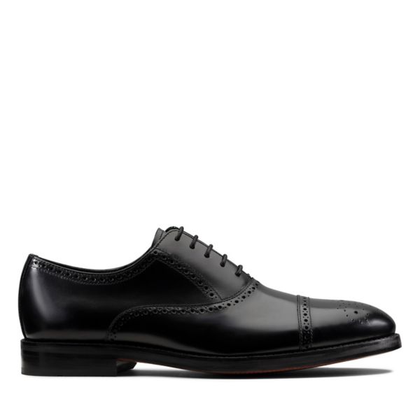 Clarks Mens Oliver Limit Wide Fit Shoes Black | USA-5409678